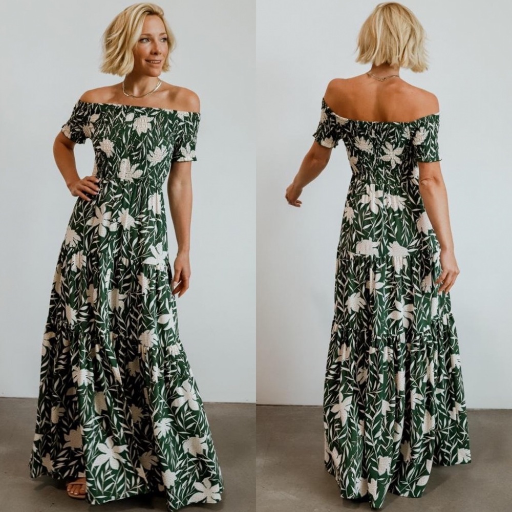 Baltic Born Becca Smocked Maxi Dress in Green